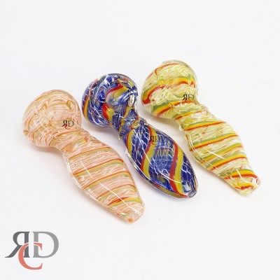 GLASS PIPE HEAVY TWISTING FLAT MOUTH GP3568 1CT